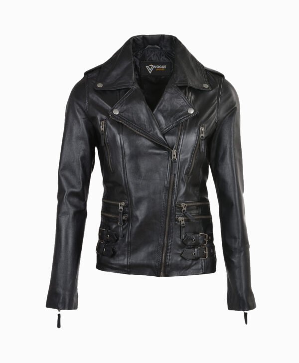 Women's Leather Jacket Black Muncie