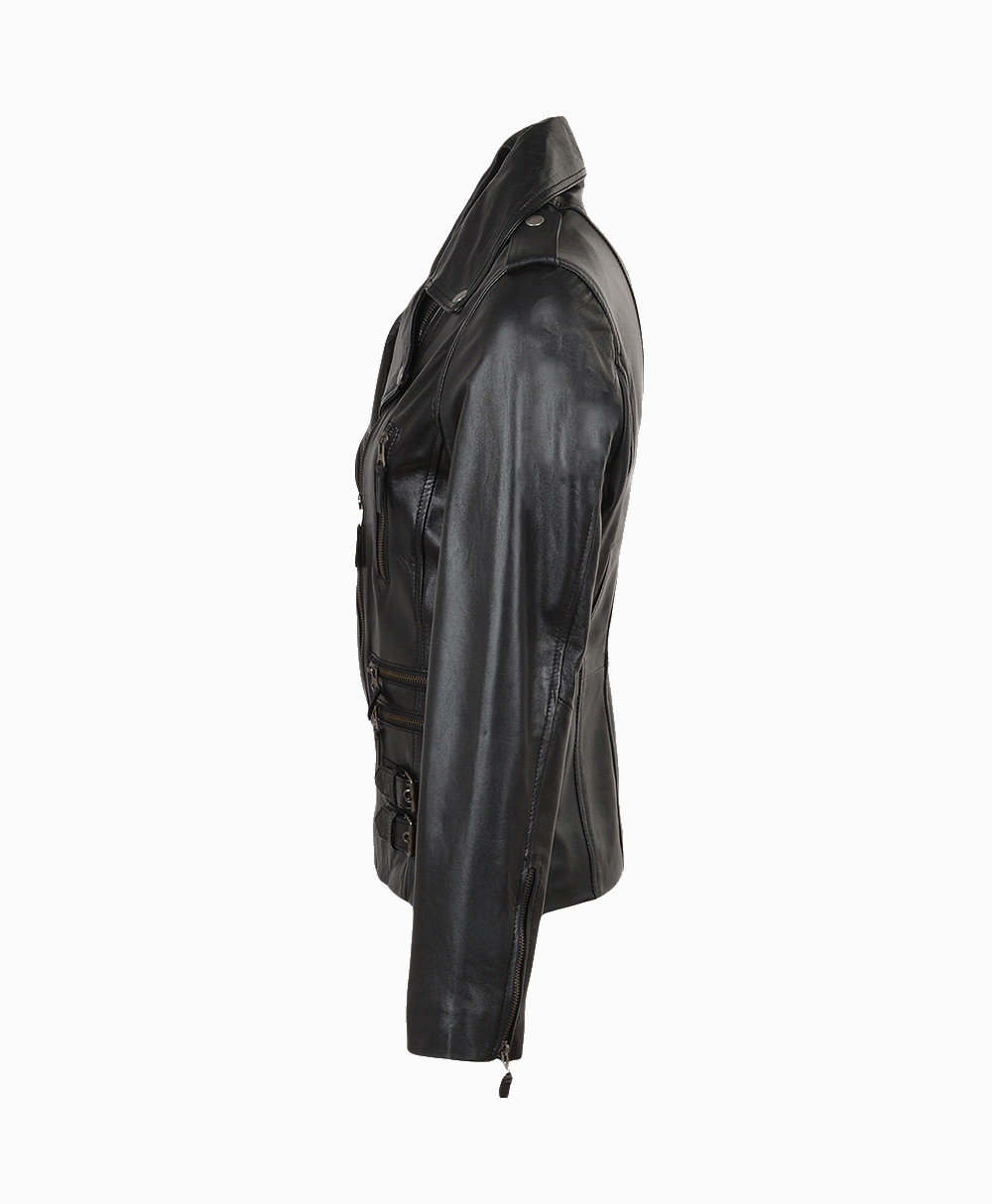 Women's Leather Jacket Black Muncie Women's Leather Jacket Black Muncie