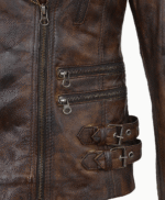 Women's Leather Jacket Brown Muncie