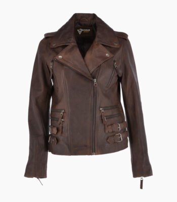 Women's Leather Jacket Brown Muncie