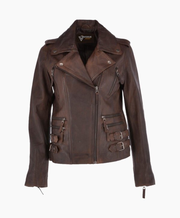 Women's Leather Jacket Brown Muncie