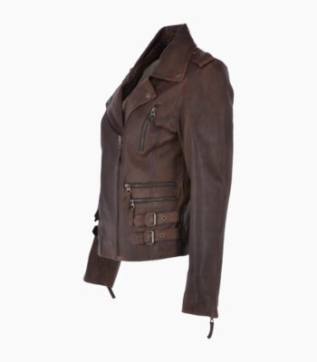 Women's Leather Jacket Brown Muncie