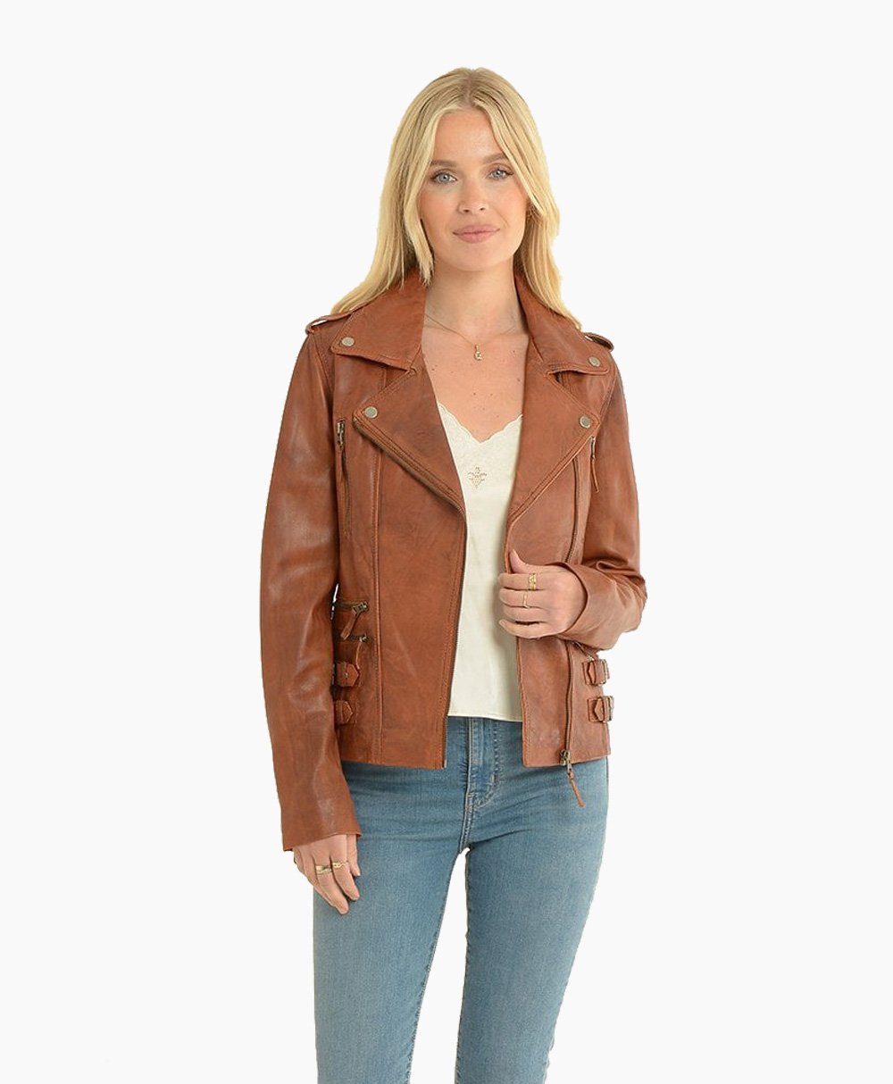 Women's Leather Jacket Tan Muncie Women's Leather Jacket Tan Muncie