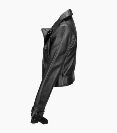 Women's Leather Biker Jacket Black Newton