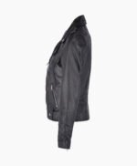 Women's Leather Biker Jacket Black Ruston