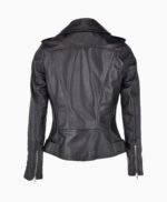 Women's Leather Biker Jacket Black Ruston