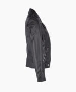 Women's Leather Biker Jacket Black Ruston