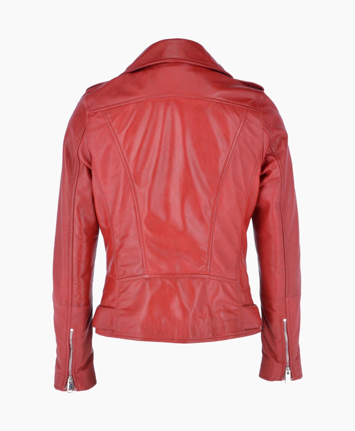 Women's Leather Biker Jacket Red Ruston Women's Leather Biker Jacket Red Ruston