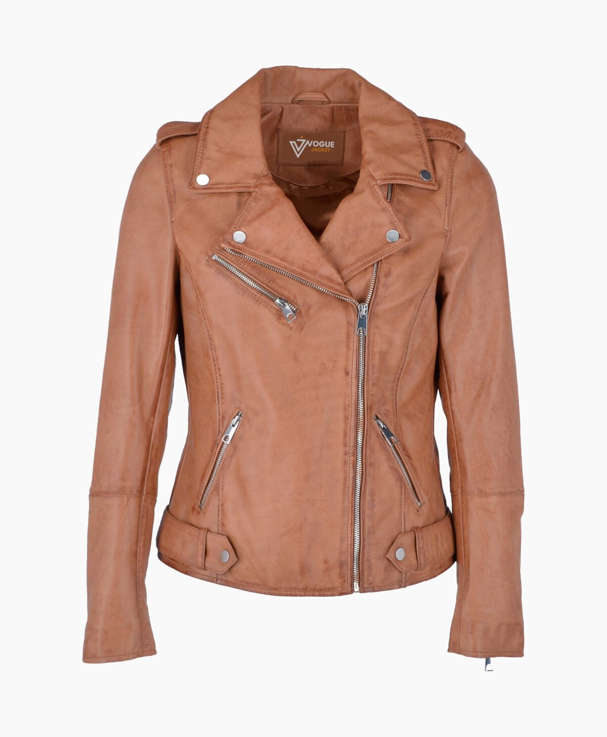 Women's Leather Biker Jacket Tan Ruston Women's Leather Biker Jacket Tan Ruston
