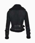 Women's Sheepskin Aviator Jacket Black Aberdeen