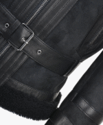 Women's Sheepskin Aviator Jacket Black Aberdeen