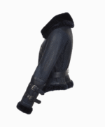 Women's Sheepskin Aviator Jacket Navy Aberdeen