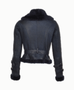 Women's Sheepskin Aviator Jacket Navy Aberdeen