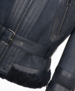 Women's Sheepskin Aviator Jacket Navy Aberdeen