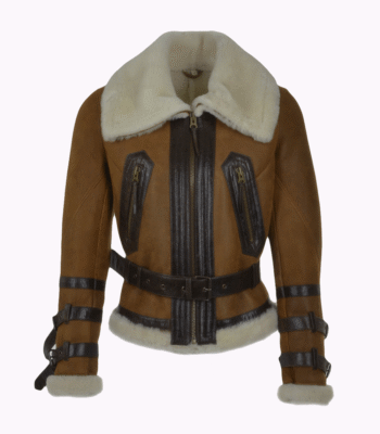 Women's Sheepskin Aviator Jacket Tan Aberdeen