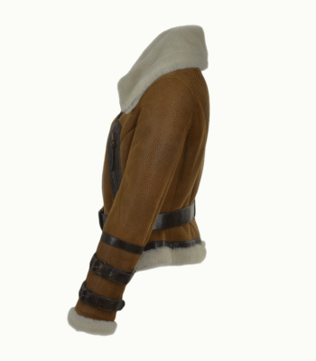 Women's Sheepskin Aviator Jacket Tan Aberdeen