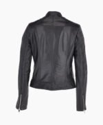 Women's Leather Biker Jacket Black Chicopee