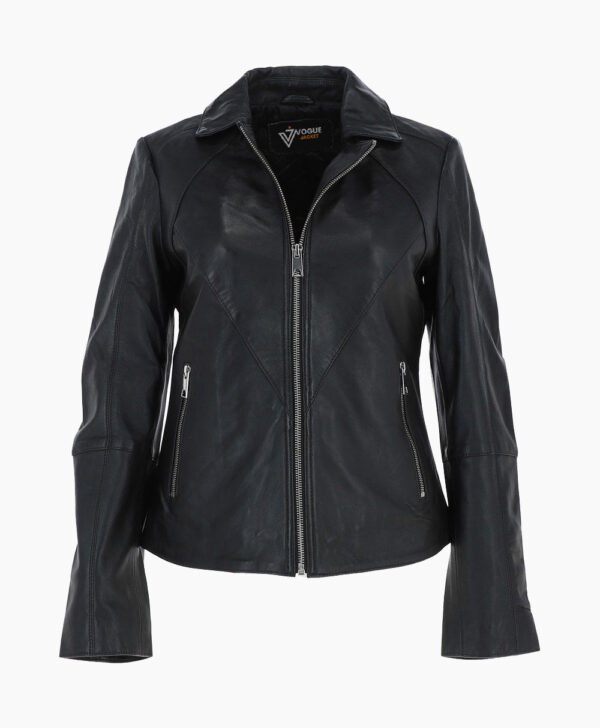 Women's Leather Biker Jacket Black El Dorado