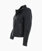 Women's Leather Biker Jacket Black El Dorado