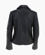 Women's Leather Biker Jacket Black El Dorado