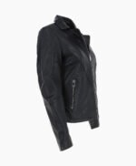 Women's Leather Biker Jacket Black El Dorado