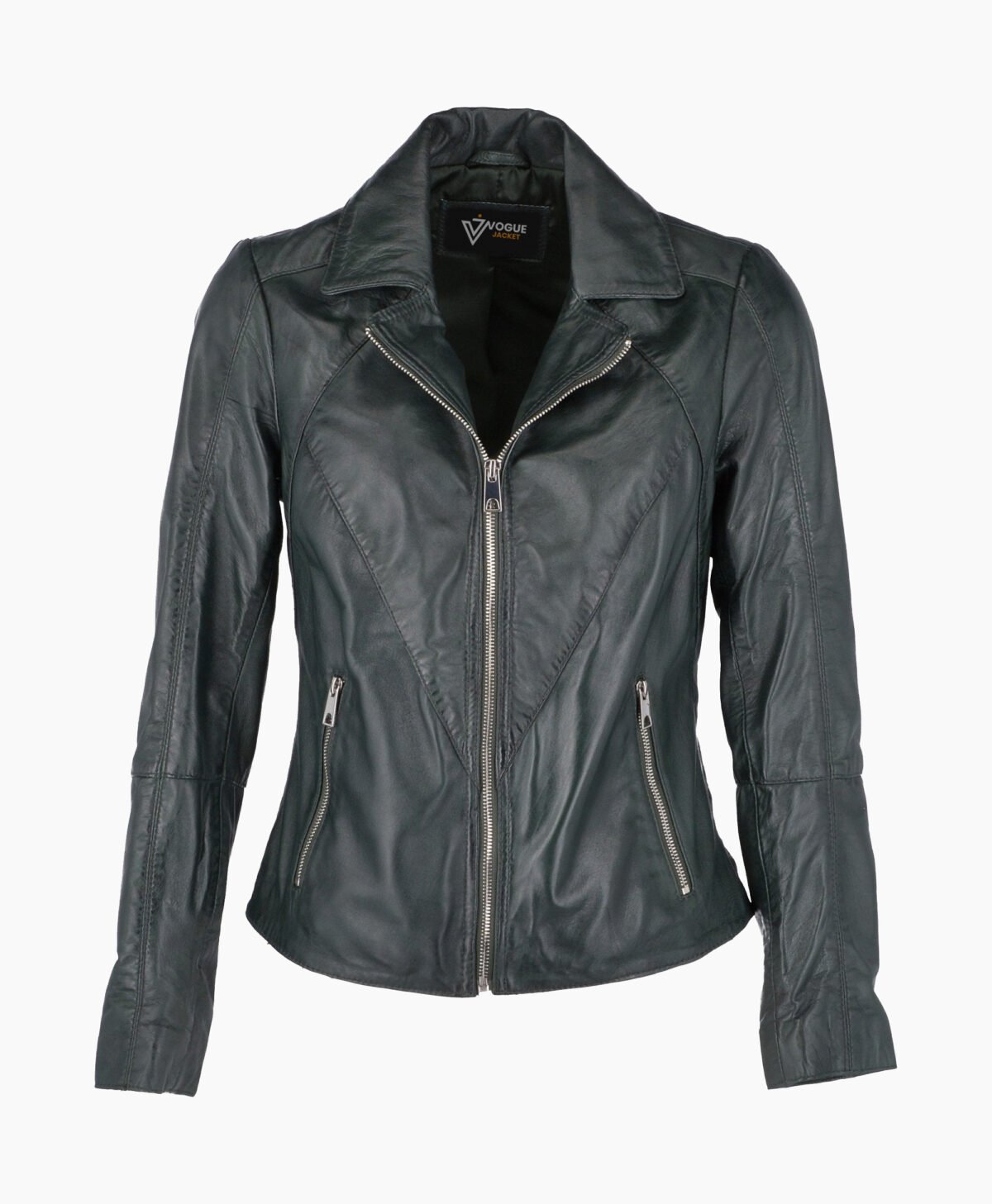 Women's Leather Biker Jacket Green El Dorado Women's Leather Biker Jacket Green El Dorado