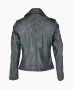 Women's Leather Biker Jacket Green El Dorado
