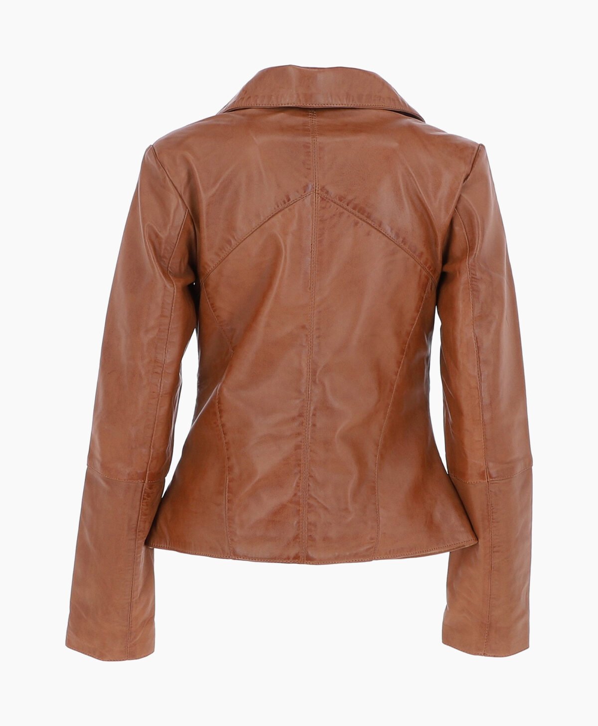 Women's Leather Biker Jacket Tan El Dorado