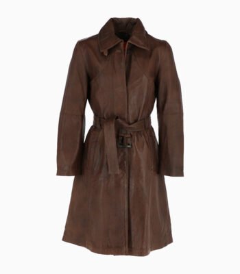 Women's Leather Coat Brown Cambridge