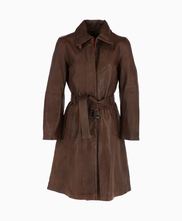 Women's Leather Coat Brown Cambridge