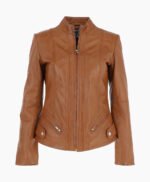 Women's Leather Jacket Tan Amesbury