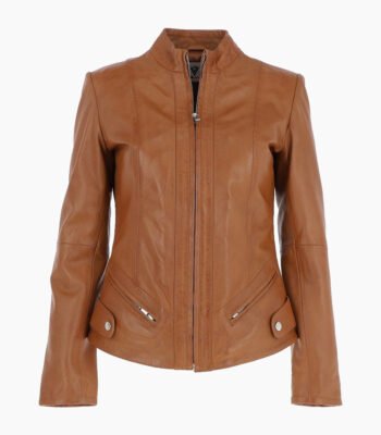 Women's Leather Jacket Tan Amesbury