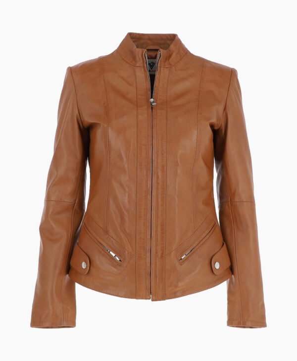Women's Leather Jacket Tan Amesbury