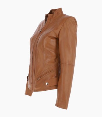 Women's Leather Jacket Tan Amesbury