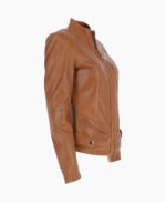 Women's Leather Jacket Tan Amesbury