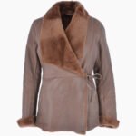 Women's Shearling Sheepskin Jacket Brown Dennis