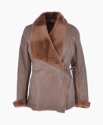 Women's Shearling Sheepskin Jacket Brown Dennis