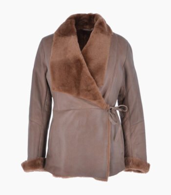 Women's Shearling Sheepskin Jacket Brown Dennis