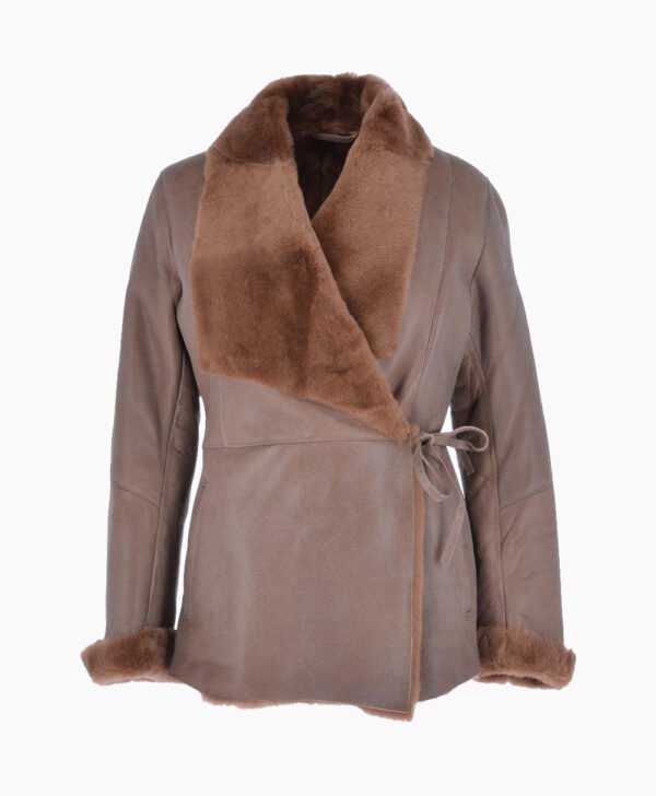 Women's Shearling Sheepskin Jacket Brown Dennis