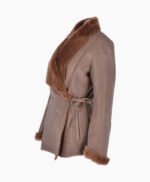 Women's Shearling Sheepskin Jacket Brown Dennis