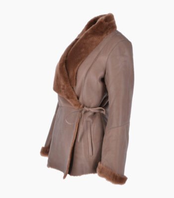 Women's Shearling Sheepskin Jacket Brown Dennis