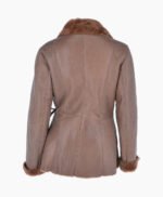 Women's Shearling Sheepskin Jacket Brown Dennis