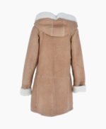 Women's Sheepskin Hooded Coat Tan Brockton