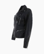 Women's Leather Biker Jacket Black Clanton