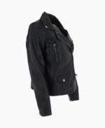 Women's Leather Biker Jacket Black Clanton