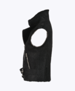 Women's Leather Biker Pilot Jacket Black Saugus