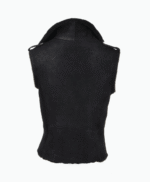 Women's Leather Biker Pilot Jacket Black Saugus