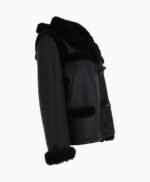 Women's Shearling Hooded Jacket Black Leominster