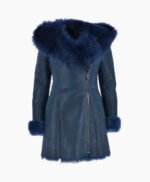 Women's Sheepskin Coat Royal Blue Chelsea