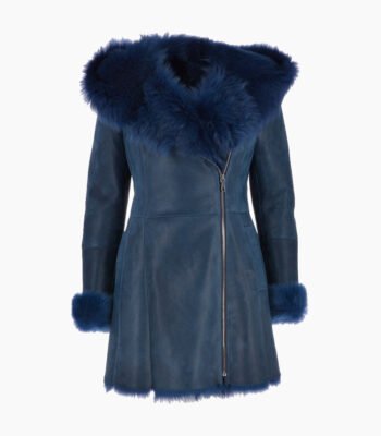Women's Sheepskin Coat Royal Blue Chelsea